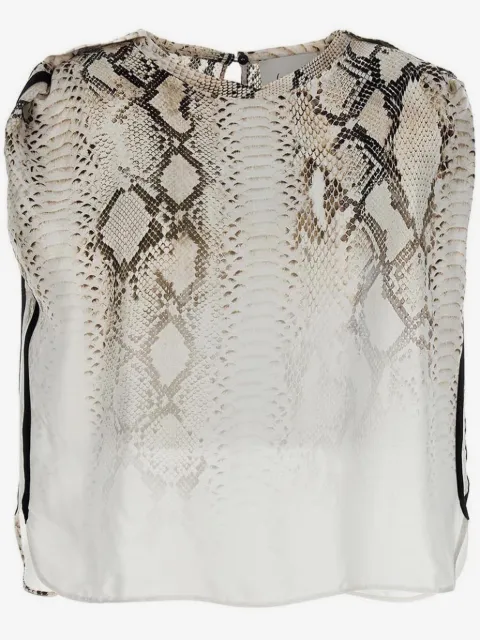 Nude blusa con estampado de piel de serpiente