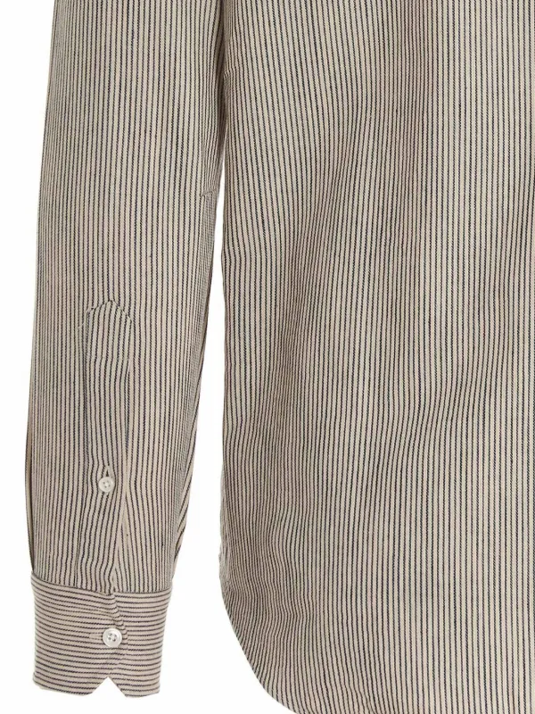 Tシャツ・カットソー SALVATORE PICCOLO SS23 Striped shirt (SBY687728 0) Salvatore Piccolo Striped Shirt | Neutrals | FARFETCH JO