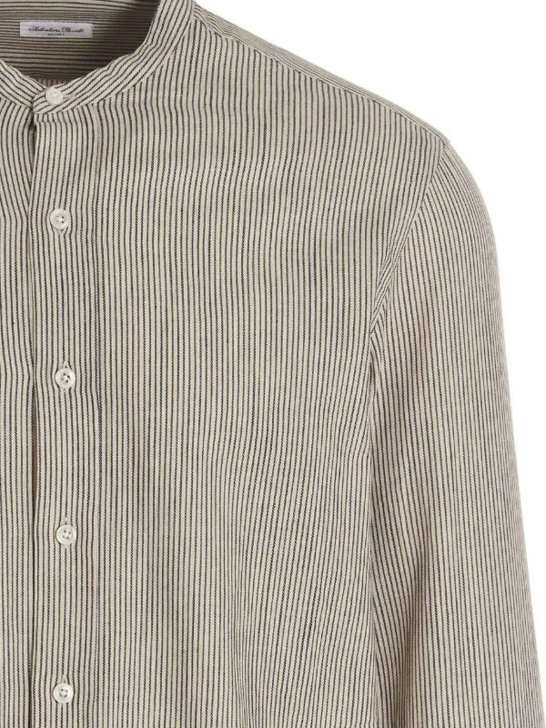 Tシャツ・カットソー SALVATORE PICCOLO SS23 Striped shirt (SBY687728 0) Salvatore Piccolo Striped Shirt | Neutrals | FARFETCH JO