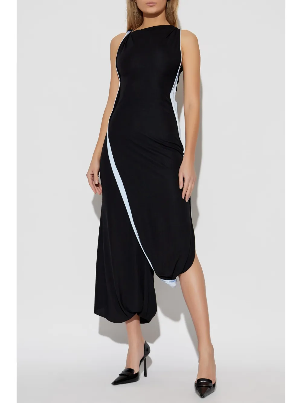 Victoria Beckham Asymmetrische maxi-jurk Zwart