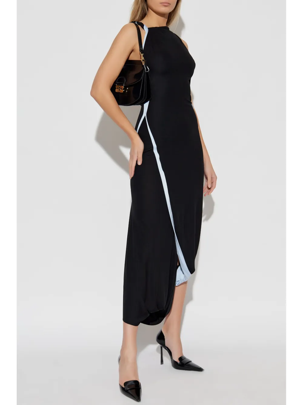victoriabeckham Victoria Beckham Asymmetrische maxi-jurk - Zwart