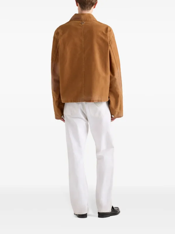 Prada Moleskin Blouson Jacket | Brown | FARFETCH Prada Moleskin Blouson Jacket | Brown | FARFETCH