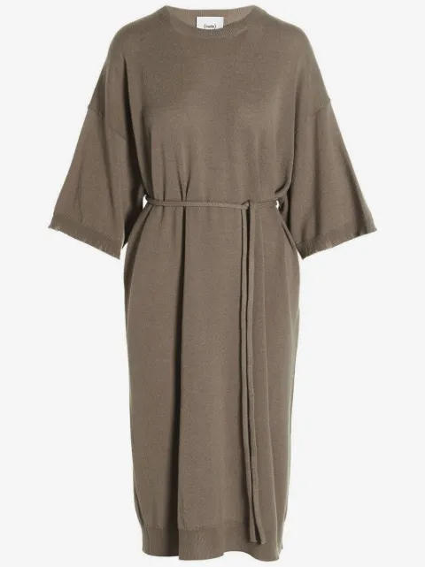 Nude knit long dress