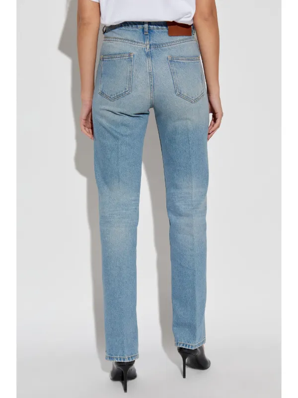 【関税込み】Victoria Beckham ブルー Julia ジーンズ Julia High Waisted Straight Leg Jean in Haze Wash – Victoria