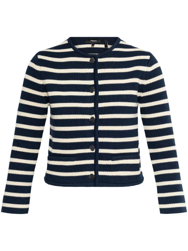 Theory Striped Cardigan | Blue | FARFETCH