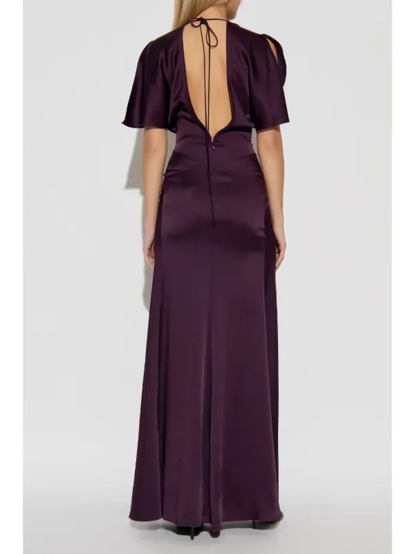 Victoria Beckham gathered-waist Gown | Purple | FARFETCH