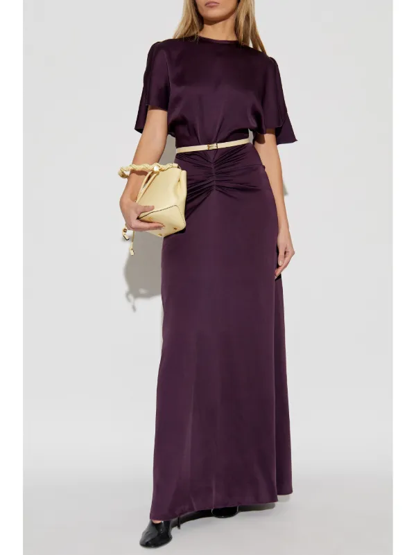 Victoria Beckham gathered-waist Gown | Purple | FARFETCH