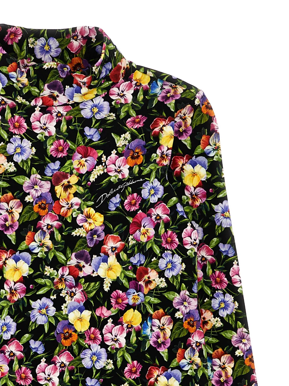 Dolce & Gabbana Kids Top met bloemenprint Zwart