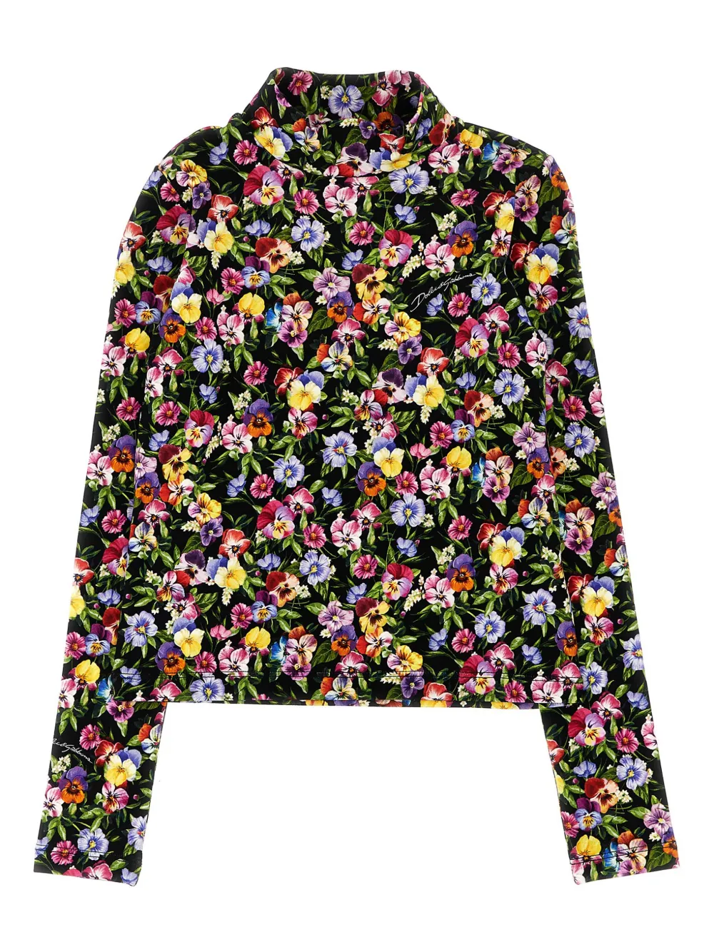 Dolce & Gabbana Kids Top met bloe print Zwart