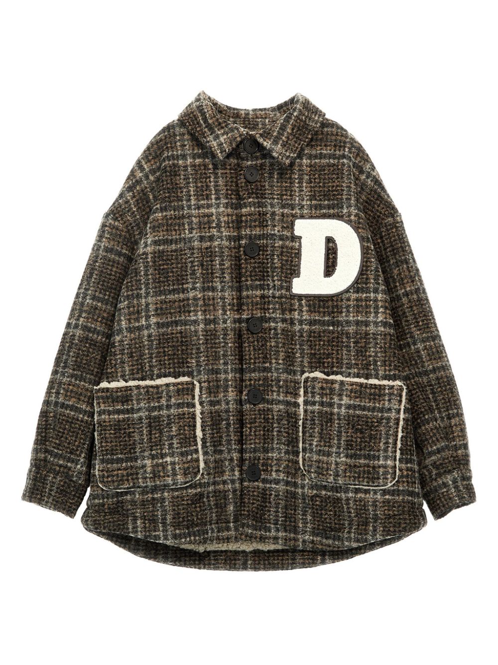 Douuod Kids fringed coat - Brown