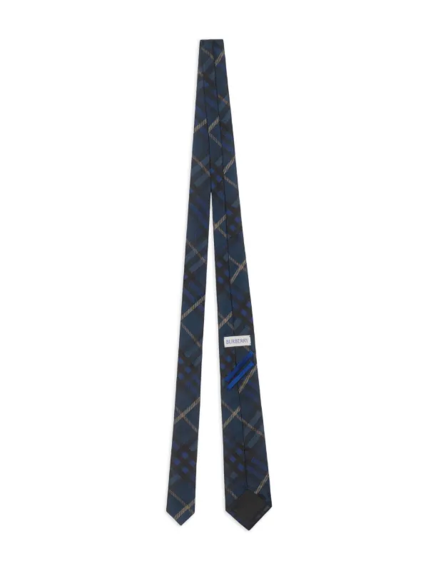 Burberry Check pattern Silk Tie Blue FARFETCH TR