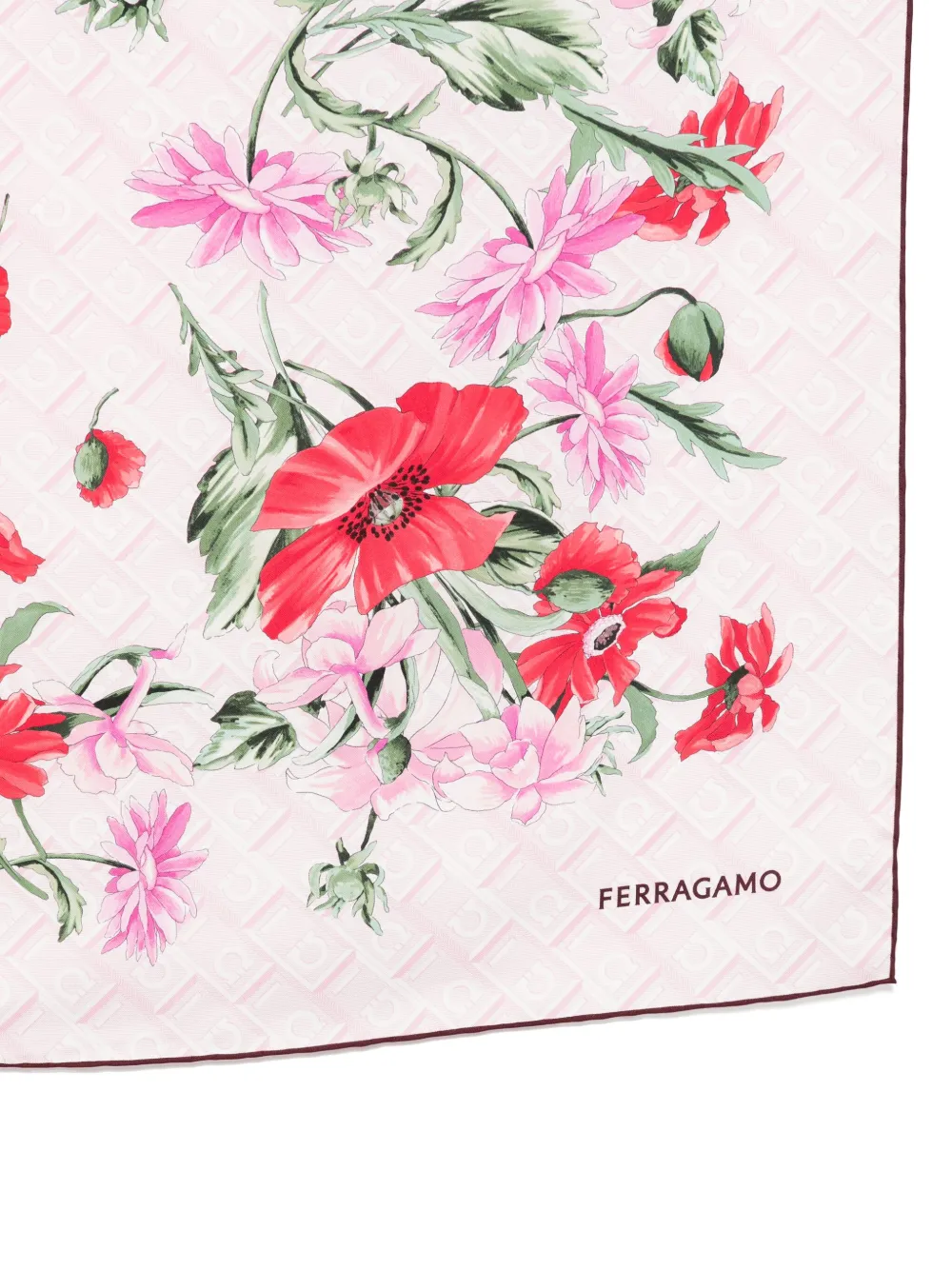 Ferragamo Sjaal met bloemenprint - Roze