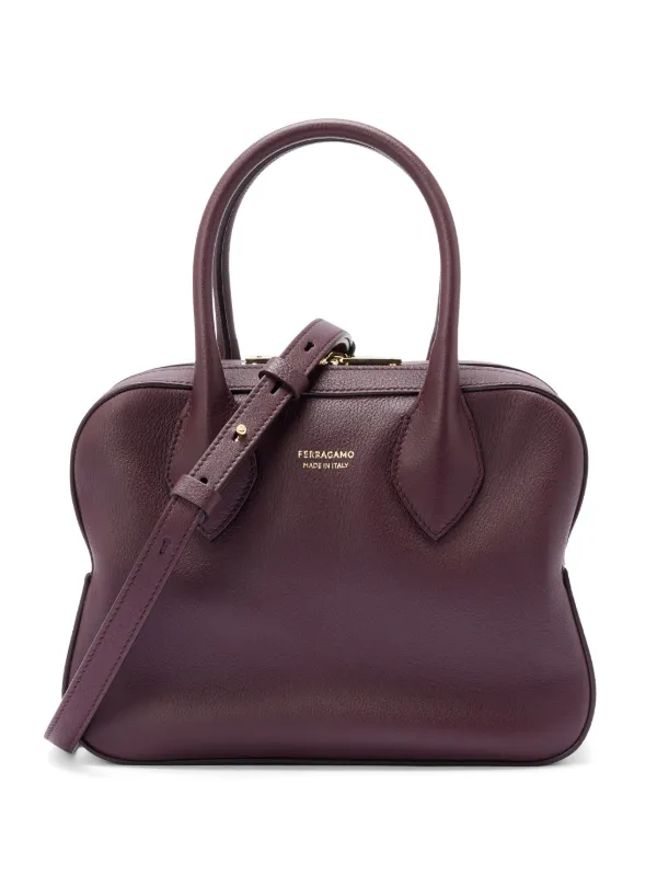 FERRAGAMO★Arch レザー トートバッグ ストラップ付 レッド 鞄 ガンチーニバックル付きトートバッグ 赤 By：SALVATORE