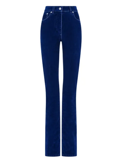 Ferragamo velvet-texture straight-leg trousers