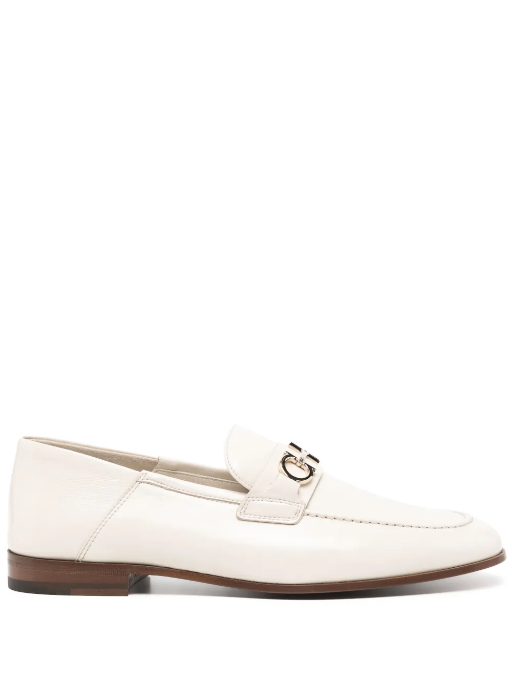 Ferragamo leather loafers White