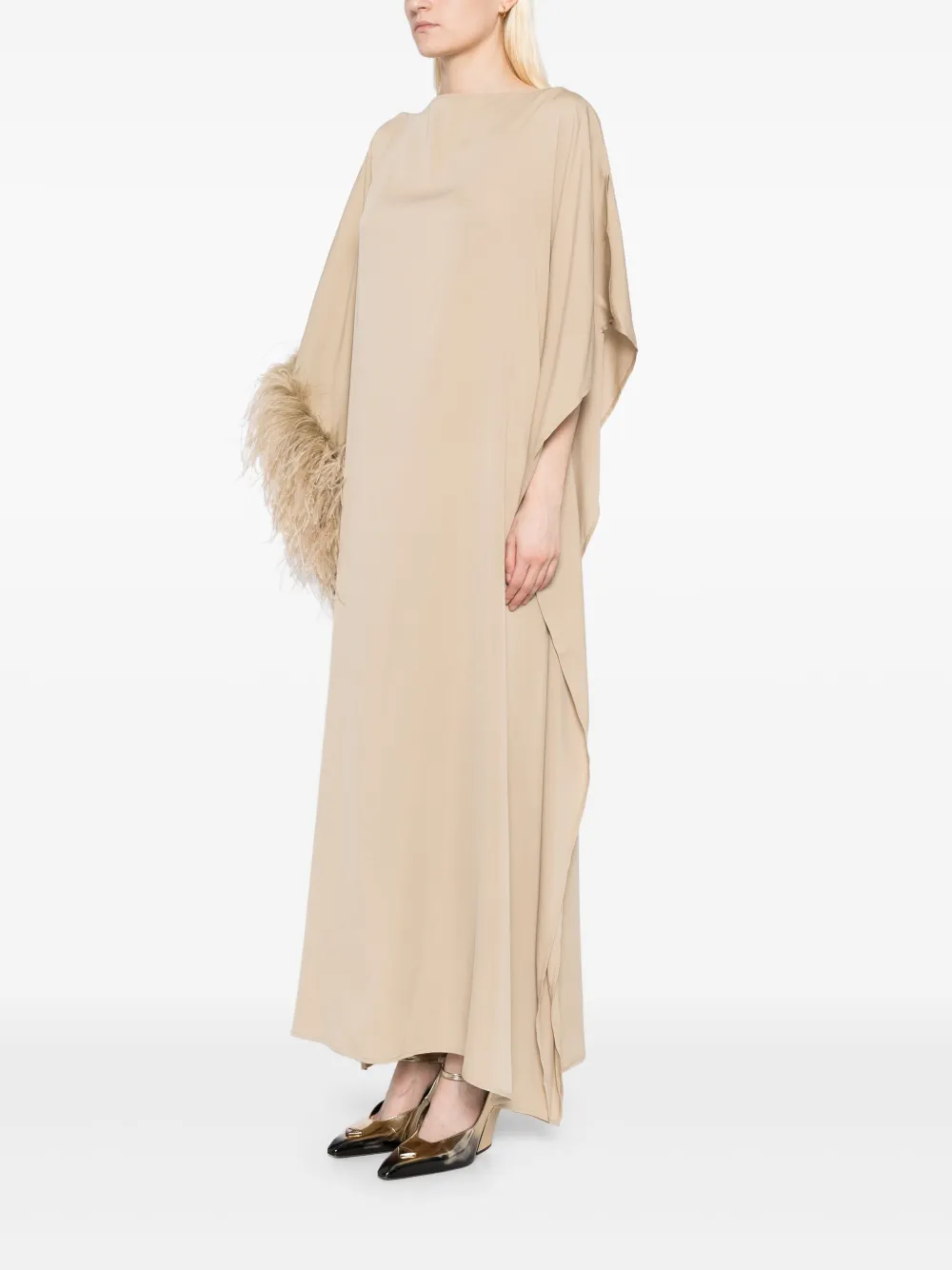 Ferragamo Jurk met imitatiebont Beige