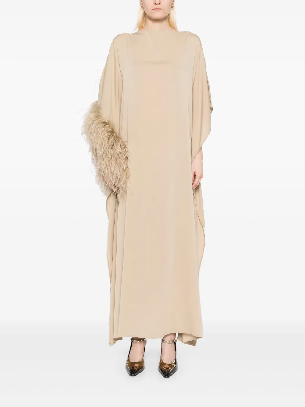 Ferragamo Jurk met imitatiebont - Beige