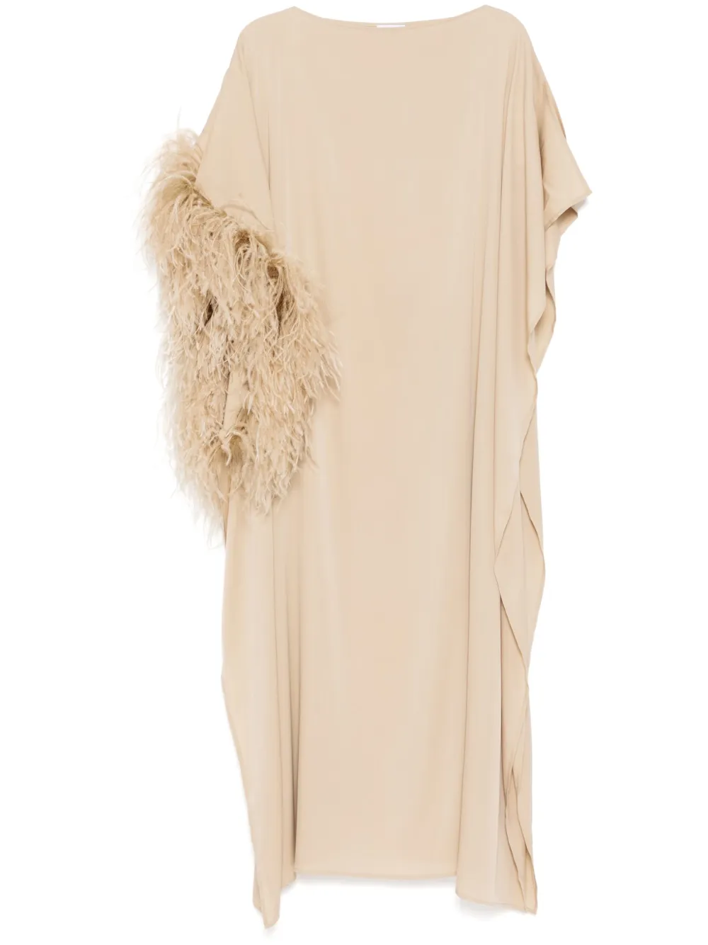 Ferragamo faux-fur detail dress | Neutrals | Image 1