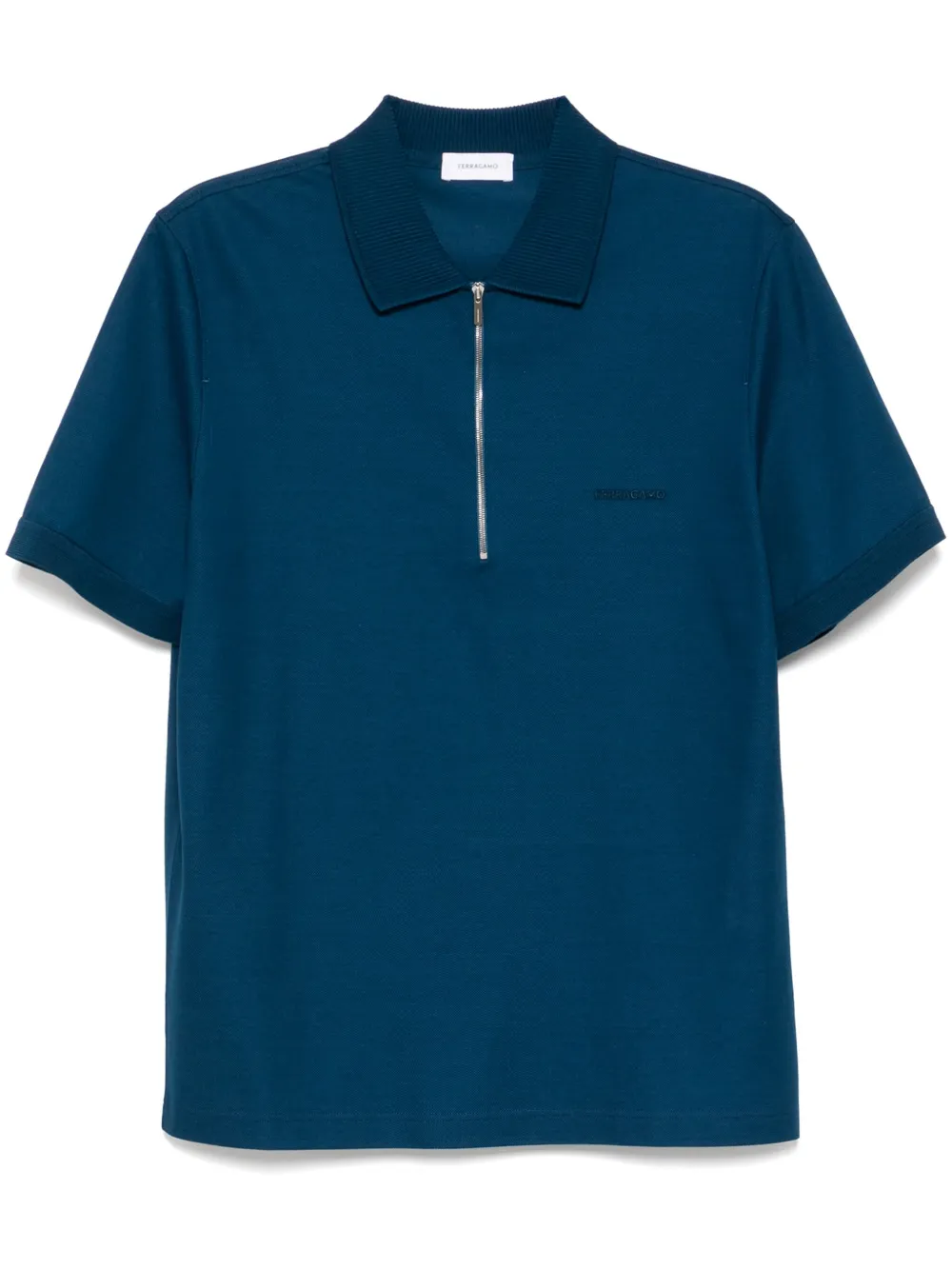 Ferragamo Poloshirt met geborduurd logo Blauw