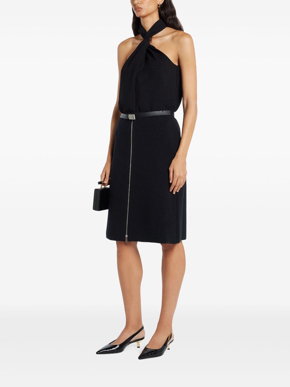 Ferragamo logo buckle skirt - Zwart