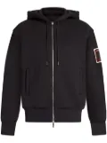 Ferragamo logo-patch zipped hoodie - Black