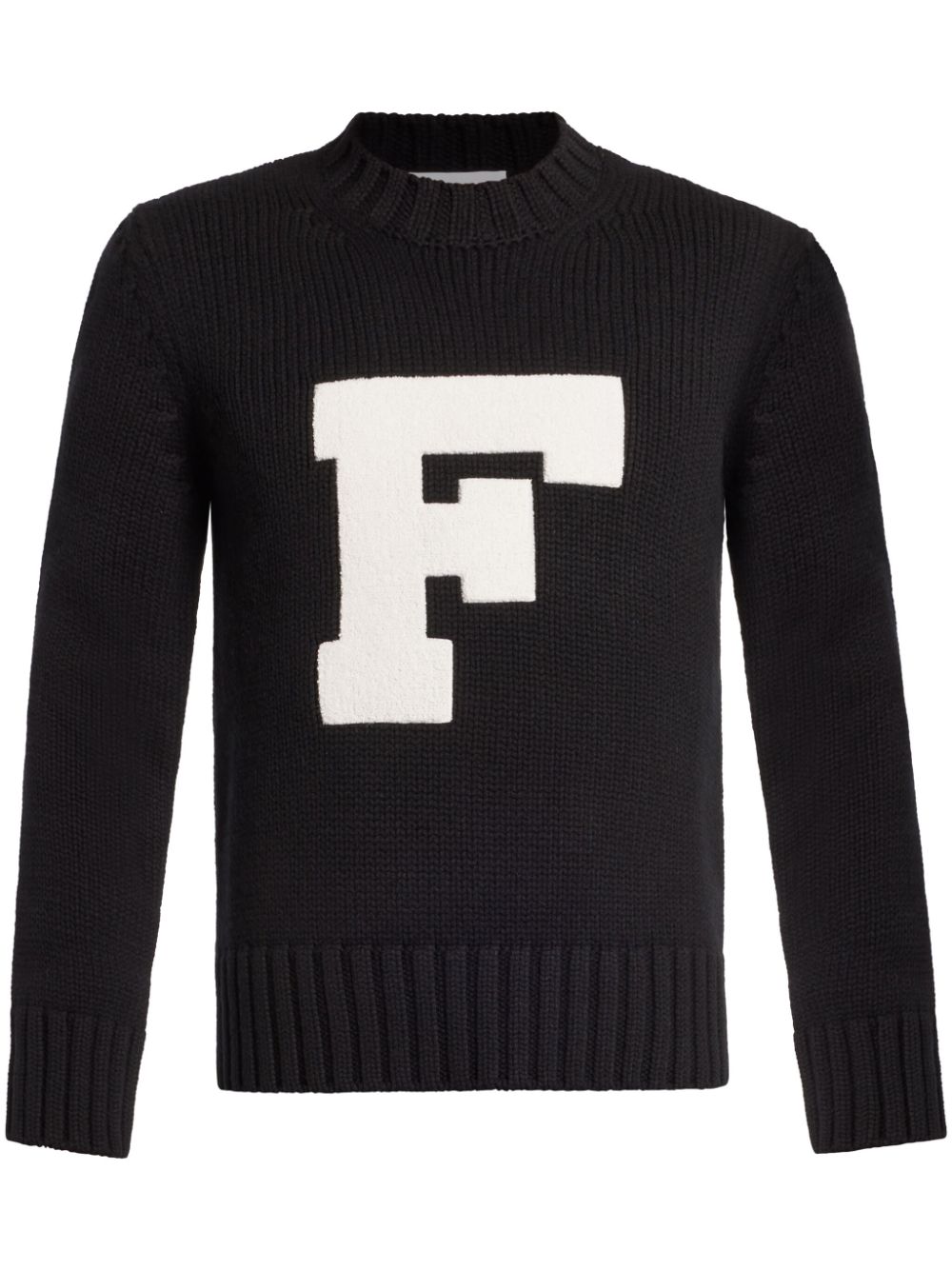 Ferragamo flocked logo jumper - Black