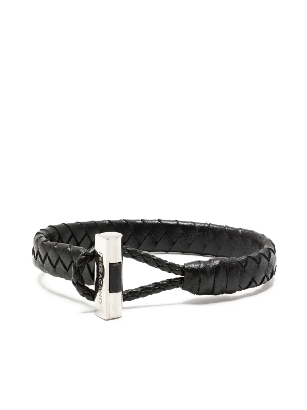 Ferragamo レザー ブレスレット - ブラック Ferragamo レザー ブレスレット - ブラック