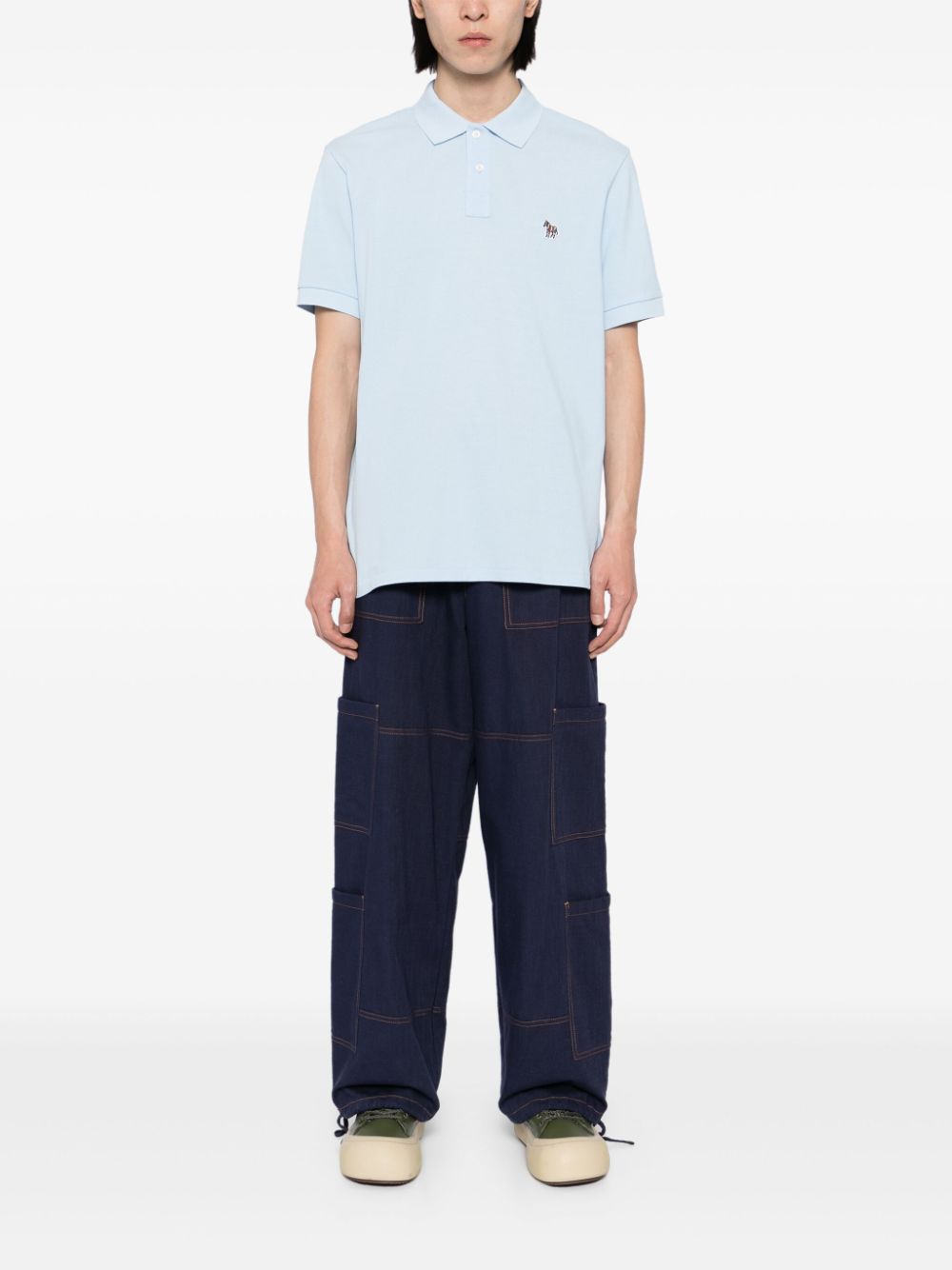 PS Paul Smith Poloshirt met logopatch - Blauw