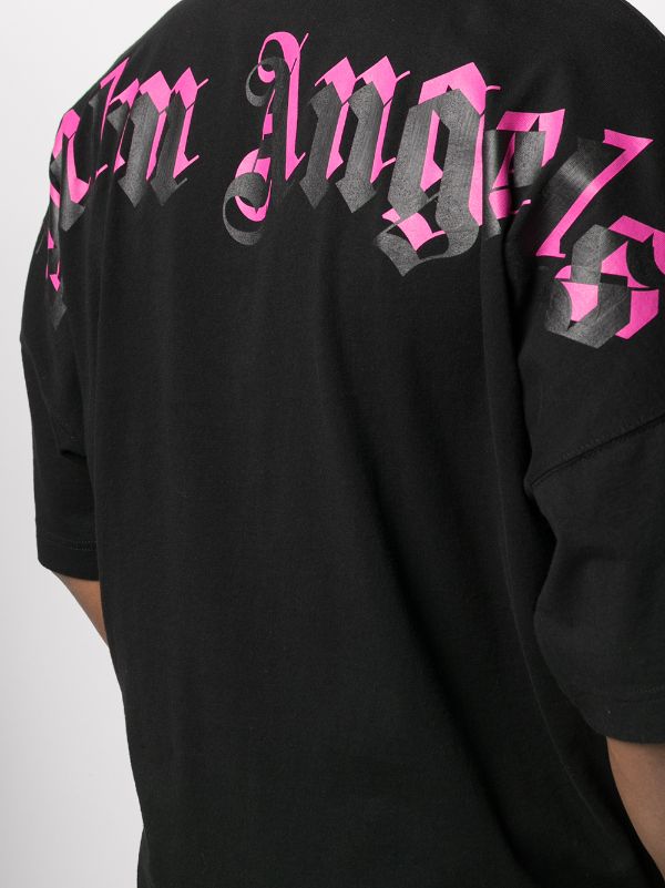 PALM best ANGELS BLACK/PINK OVERSIZED T-SHIRT (SIZE MEDIUM SHRUNKEN*)