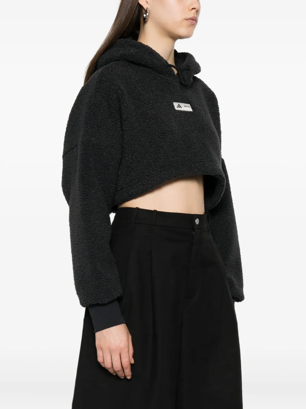adidas x Moon Boot cropped fleece hoodie Zwart