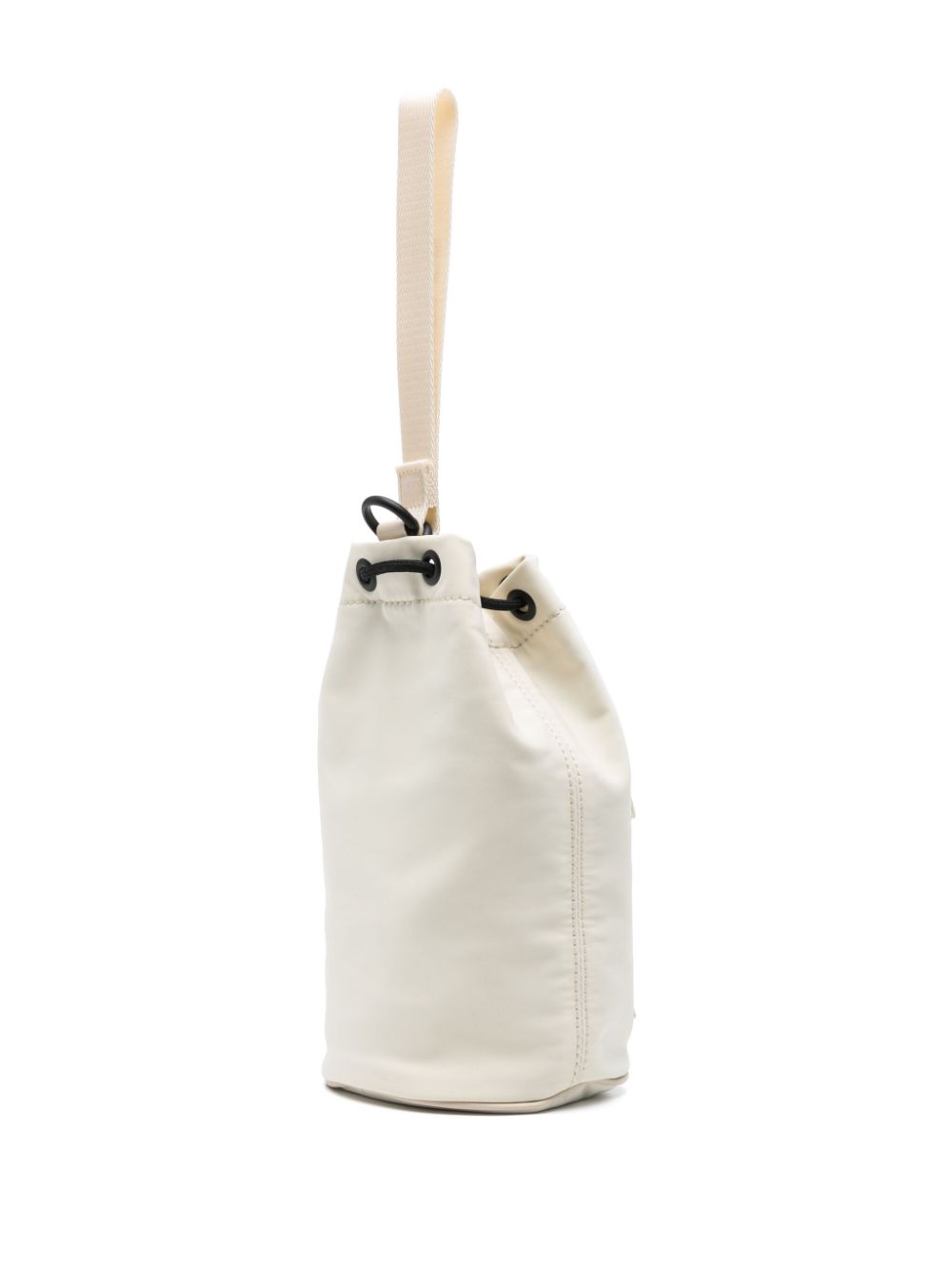 Shop Moncler Mini Logo-patch Bucket Bag In White