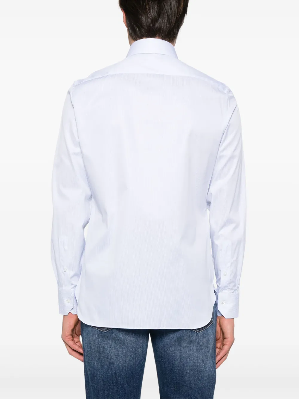Zegna Gestreept overhemd Blauw
