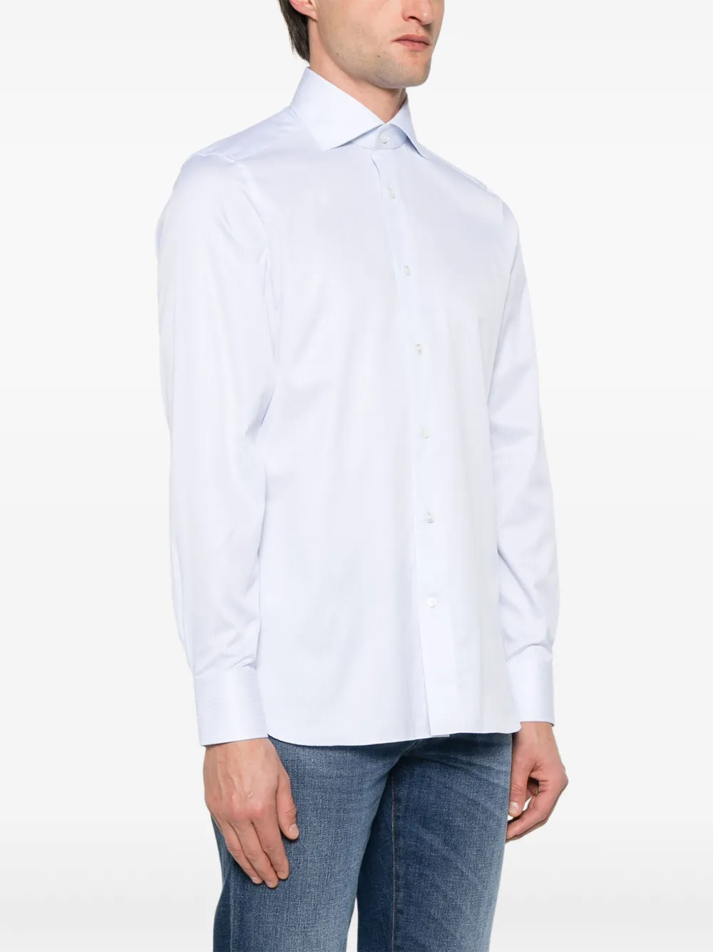 Zegna Gestreept overhemd Blauw