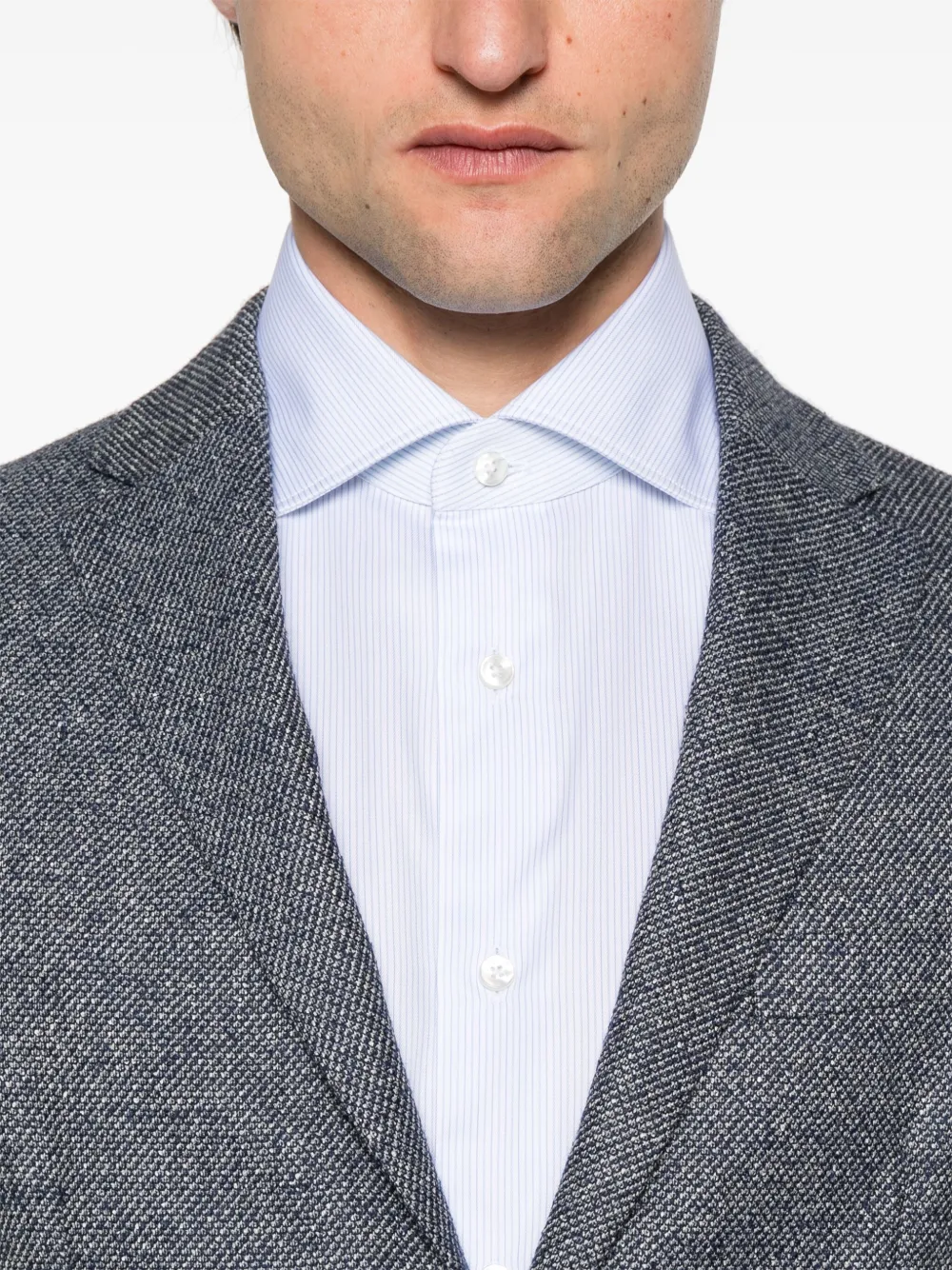 Zegna Gestreept overhemd Blauw