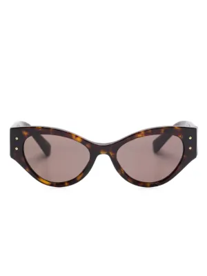 【美品】DOLCE & GABBANA ロゴプレート サングラス ブラウン Dolce & Gabbana Eyewear DGロゴプレート サングラス | ブラウン