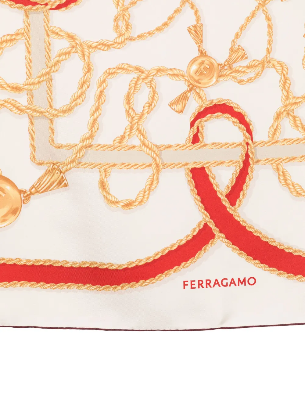 Ferragamo Sjaal met print - Beige