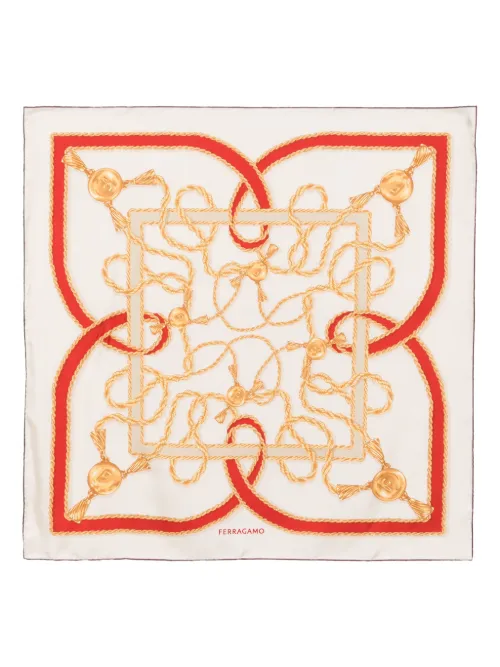 Écharpe à imprimé graphique - Ferragamo - Modalova