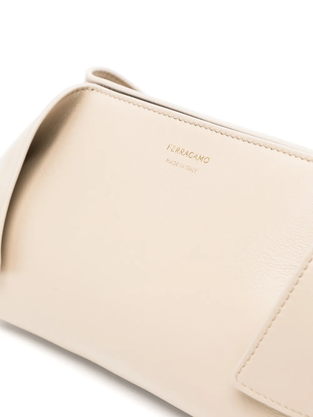 Ferragamo Leren clutch Beige