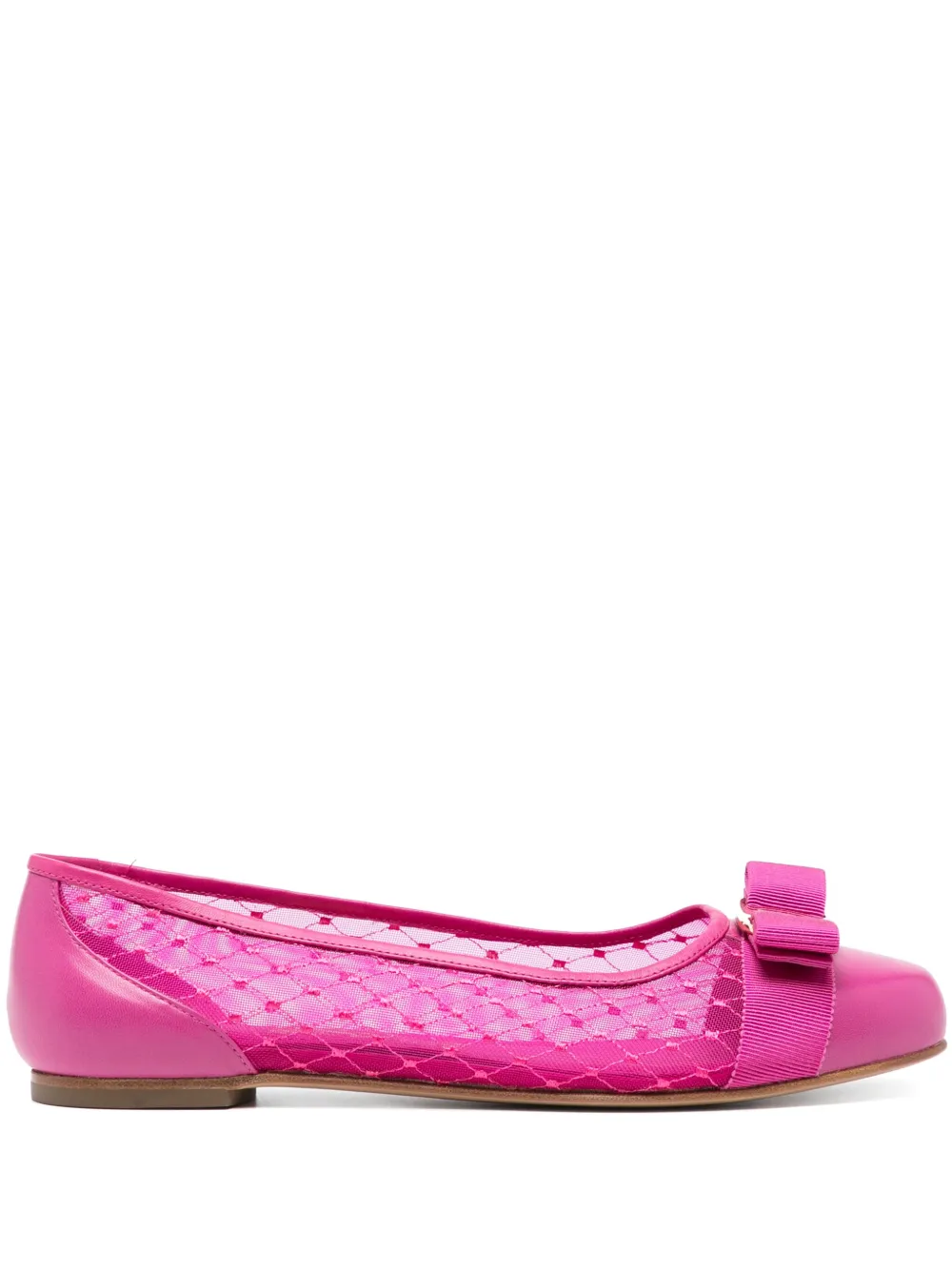 Ferragamo iconic bow ballerina shoes Purple