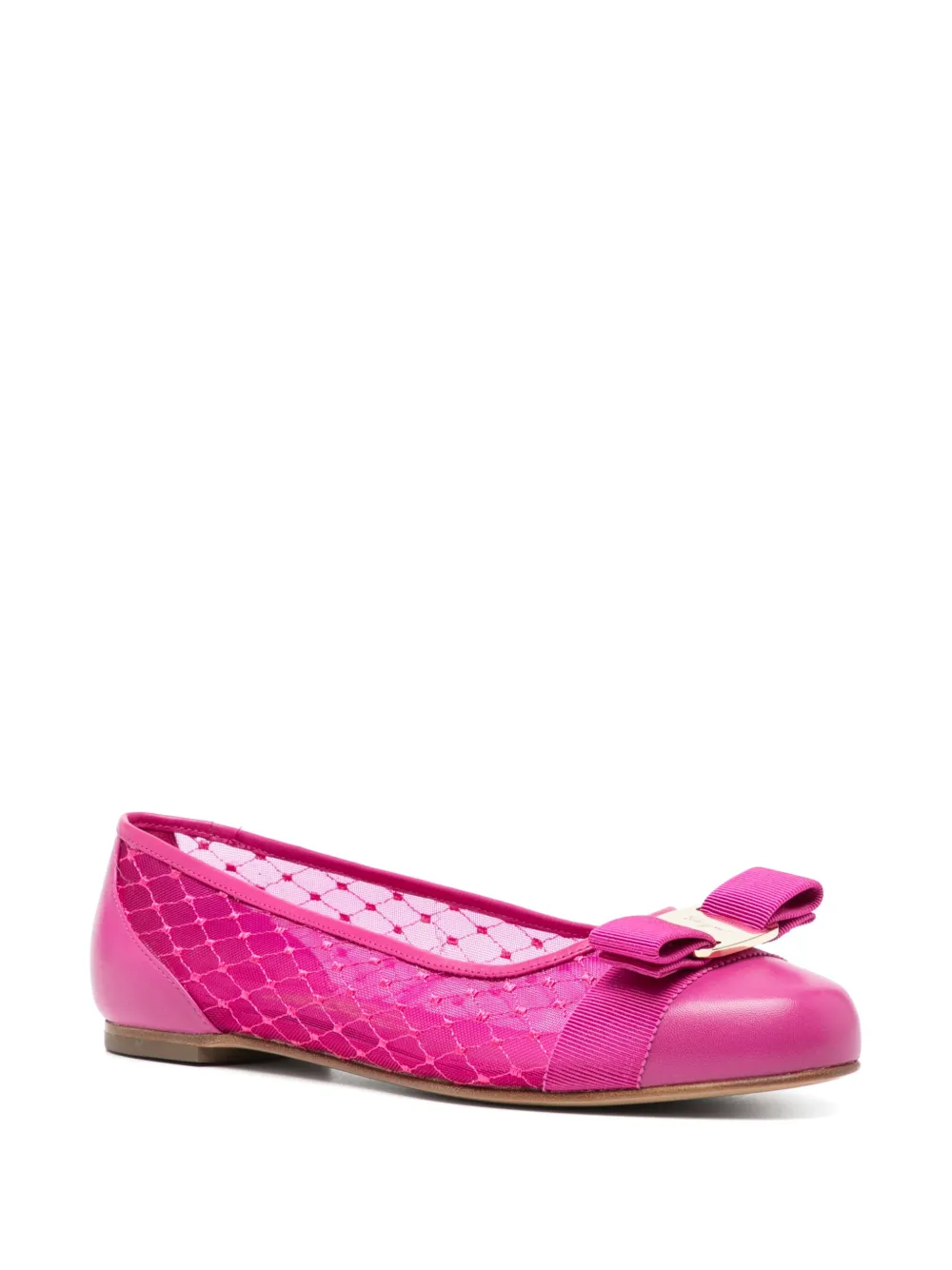 Ferragamo iconic bow ballerina shoes Purple