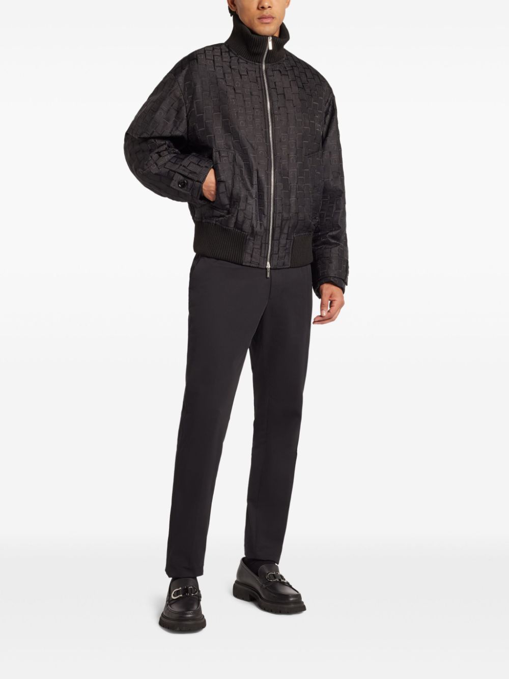 Ferragamo monogram lightweight jacket - Black