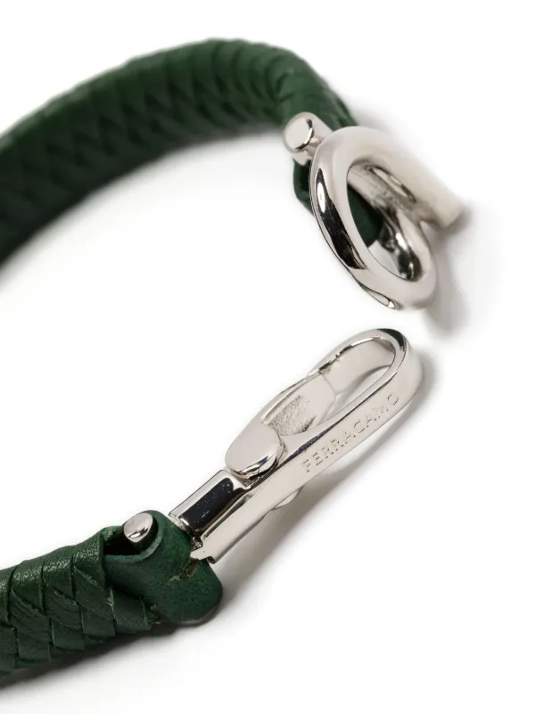 Buckle Ferragamo Men Bracelet Ferragamo Leather Bracelet Green