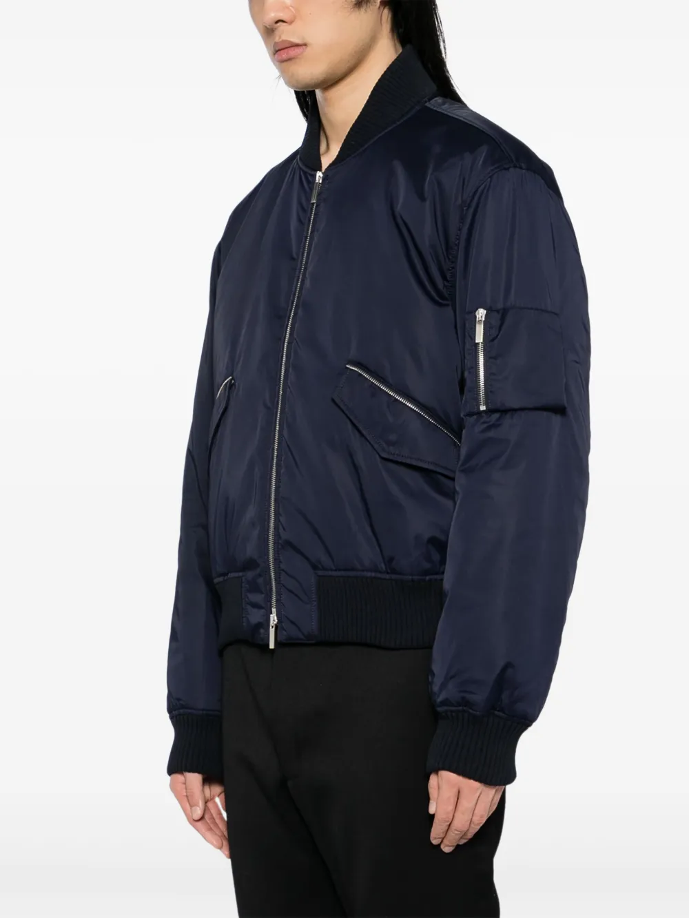 Ferragamo Bomberjack met rits Blauw