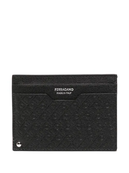 Porte-cartes à motif pied-de-coq - Ferragamo - Modalova