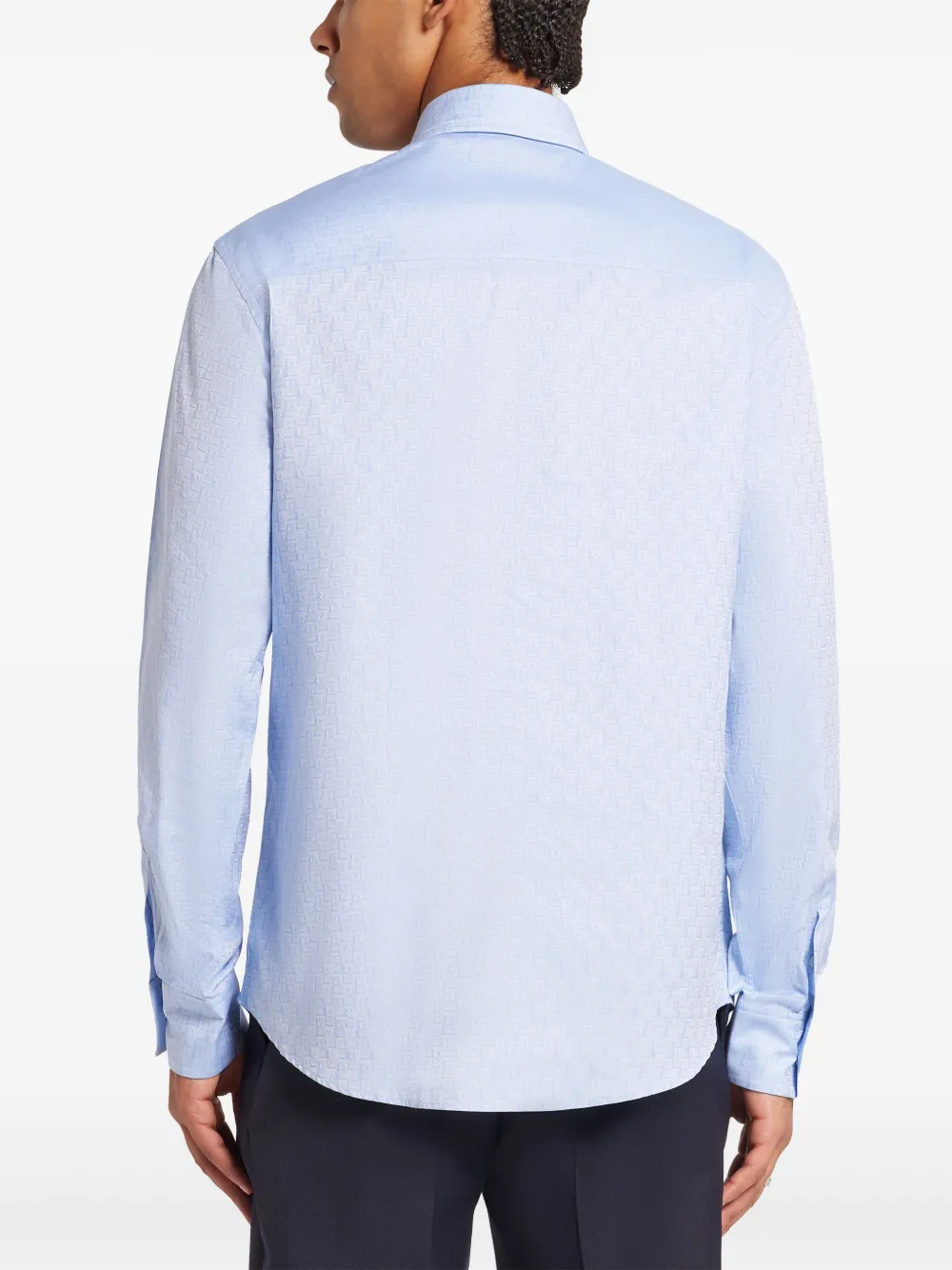 Ferragamo Button-down jack met jacquard Blauw