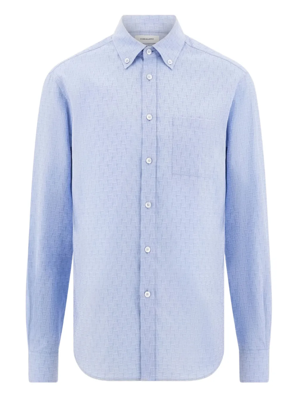 Ferragamo chamarra en jacquard con botones | azul | Image 1