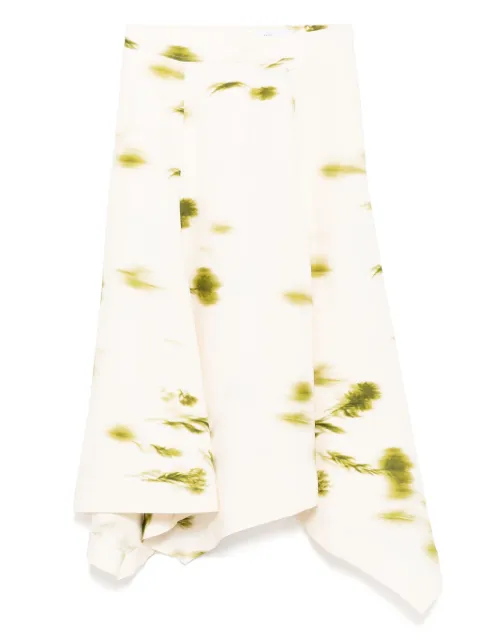 Ferragamo falda midi con estampado floral estilo pañuelo