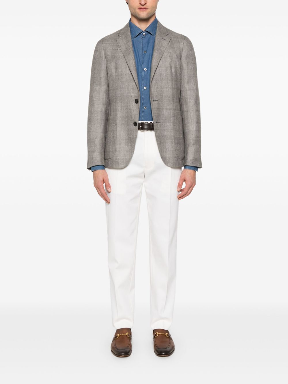 Zegna checked blazer - Grijs