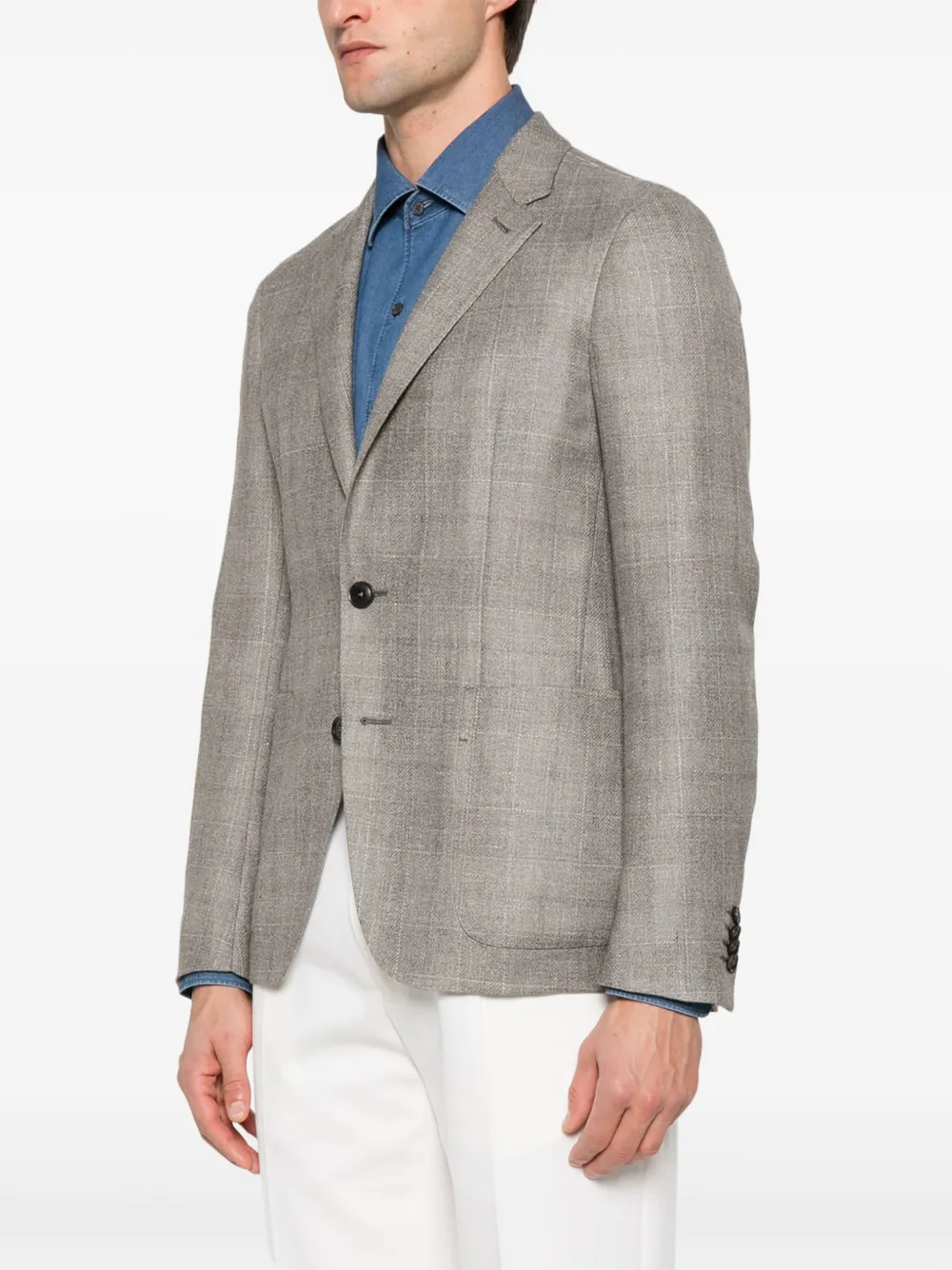 Zegna Geruite blazer Grijs