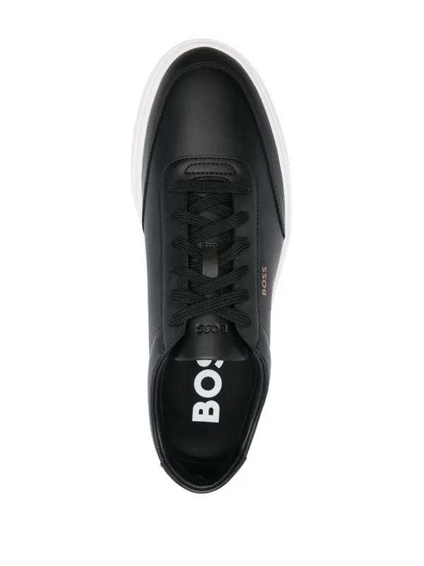 【関税込み】BOSS ブラック レザースニーカー BOSS レザースニーカー | ブラック | FARFETCH JP